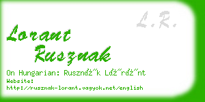 lorant rusznak business card